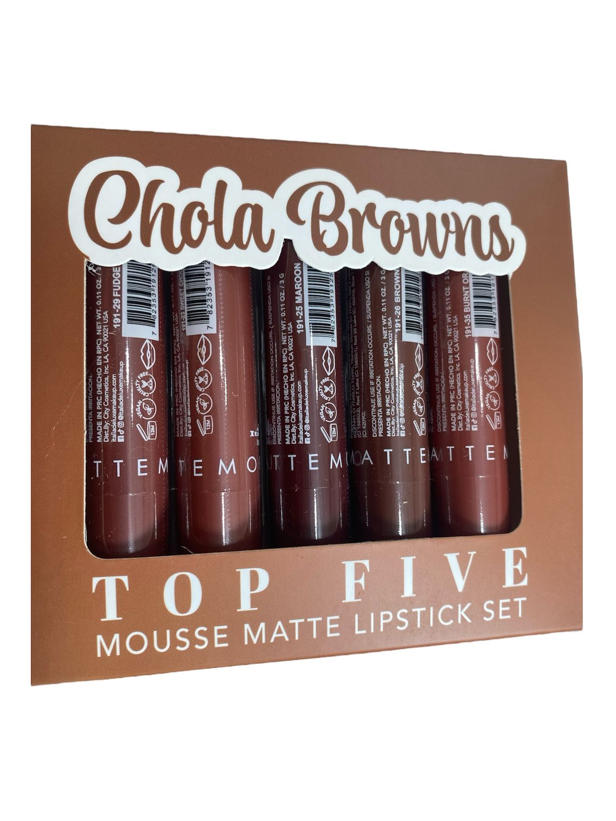 ITALIA DELUXE LABIALES PAQUETE CHOLA BROWNS